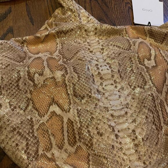 NWT Free People Onia Rose One Pieve Liquid Suede Python Large B-1333 - Picture 6 of 6